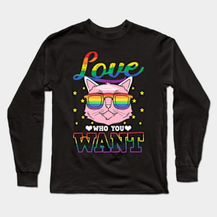 Cat Sunglass Homosexual Pride Gay Lesbian Cat Long Sleeve T-Shirt